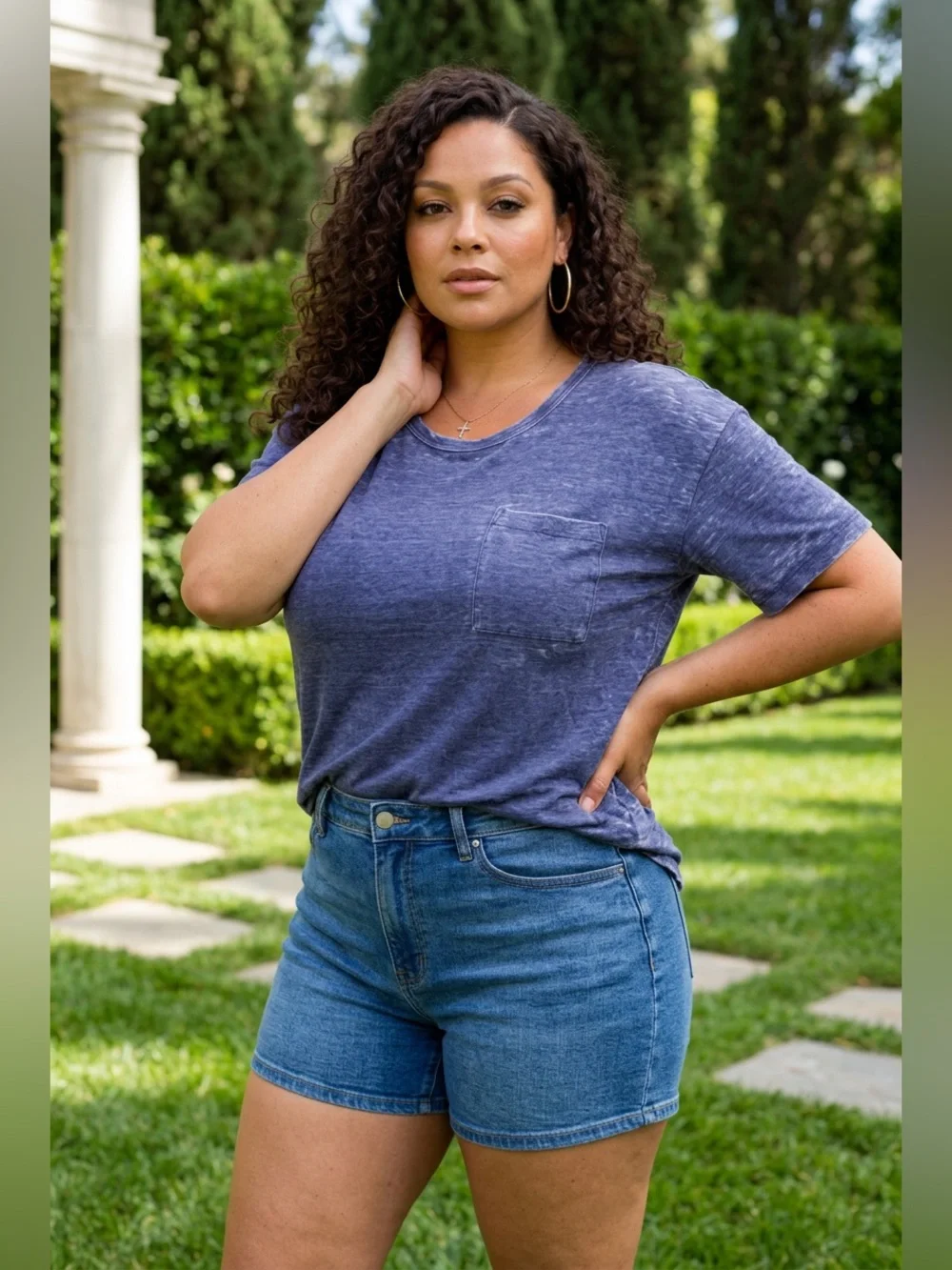 J. Crew Washed Indigo Short Sleeve Pocket Tee
